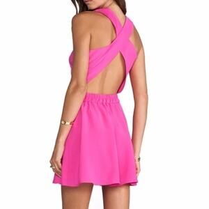 Naven Hot Pink Criss Cross Strap Backless Mini Dress Size 2